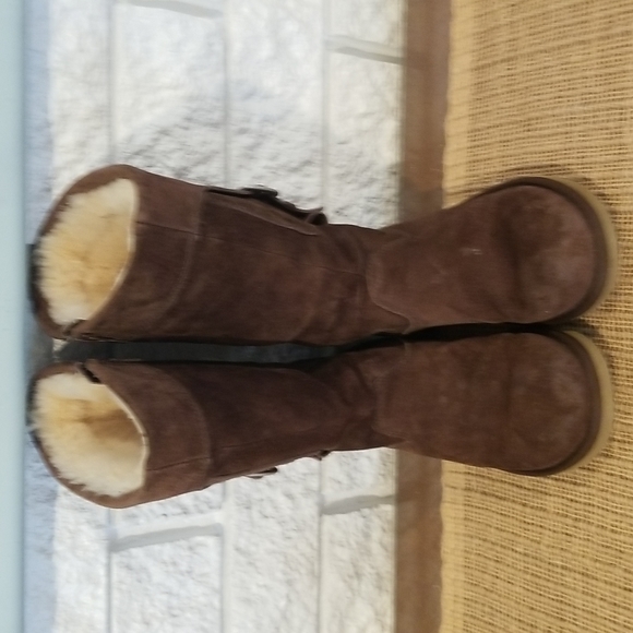 UGG Australia Cargo III 3 Tall Boots Brown Buckle Side Zipper size 7 Style #5132 - Picture 2 of 13